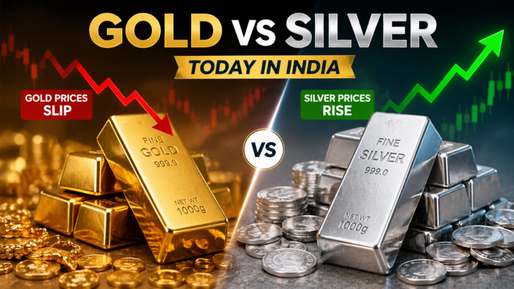 gold slips silver rises India today